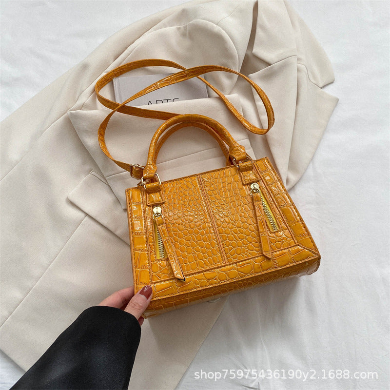 New crocodile pattern bag for women fashion casual tote bag portable one-shoulder cross-body bag trend