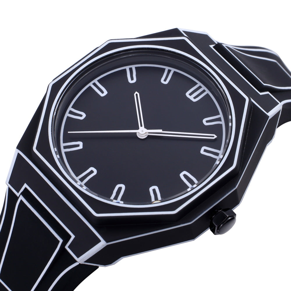 Silicone quartz watch business quartz watch plastic dial deep waterproof watch comic style fashion watch