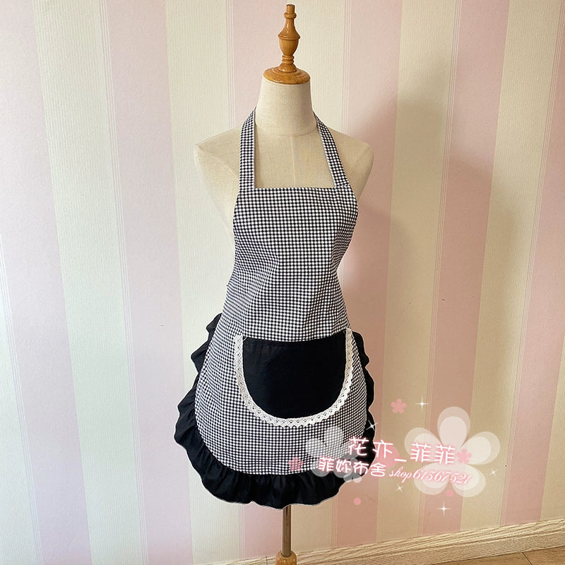 Pure Cotton Cute Japanese Style Princess Lace Household Apron