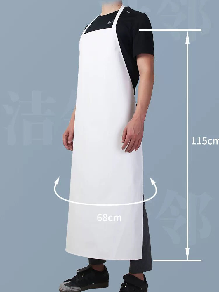 Black Oil-Proof Halterneck Pu For Home Aquatic Products Thickened Apron