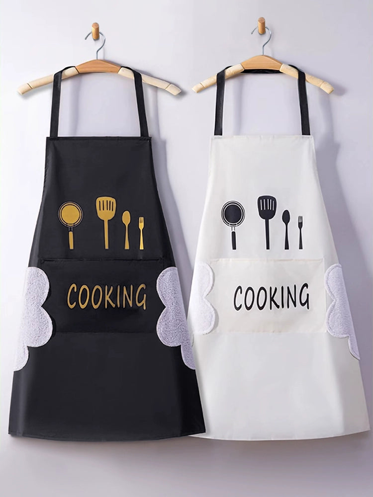 For Home Kitchen Cooking Apron Waterproof Oil-Proof Stain Fashion Erasable Hand Adult Work Clothes Men and Women Apron Coverall