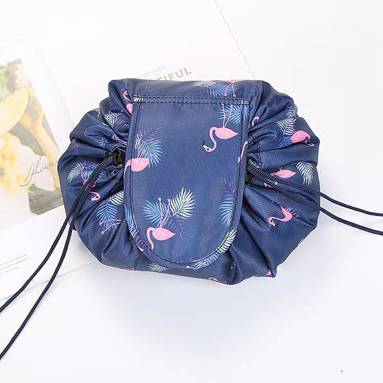 Small fresh thickened lazy drawstring cosmetic bag travel cosmetics storage bag large-capacity wash bag