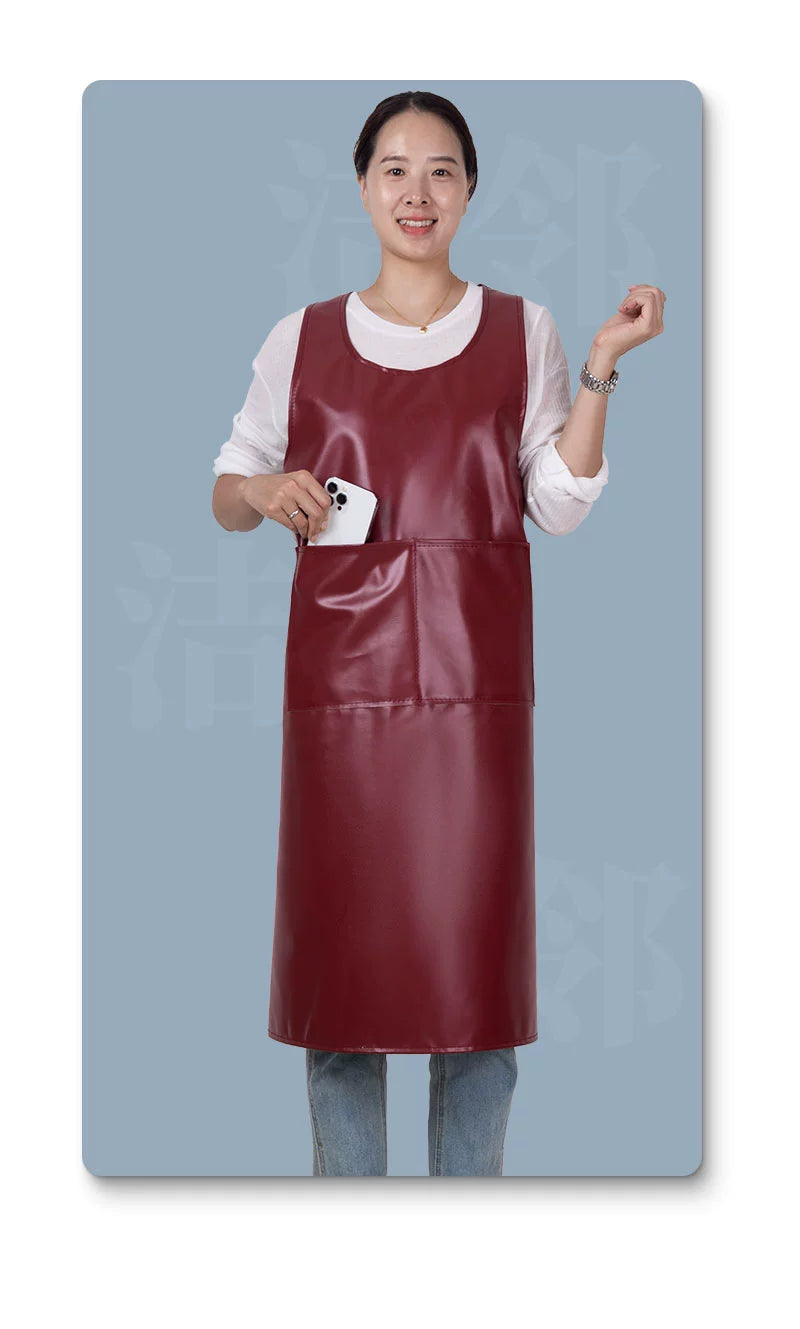 Plus Size Pu Waterproof Labor Insurance Factory Vegetable Market Waistcoat