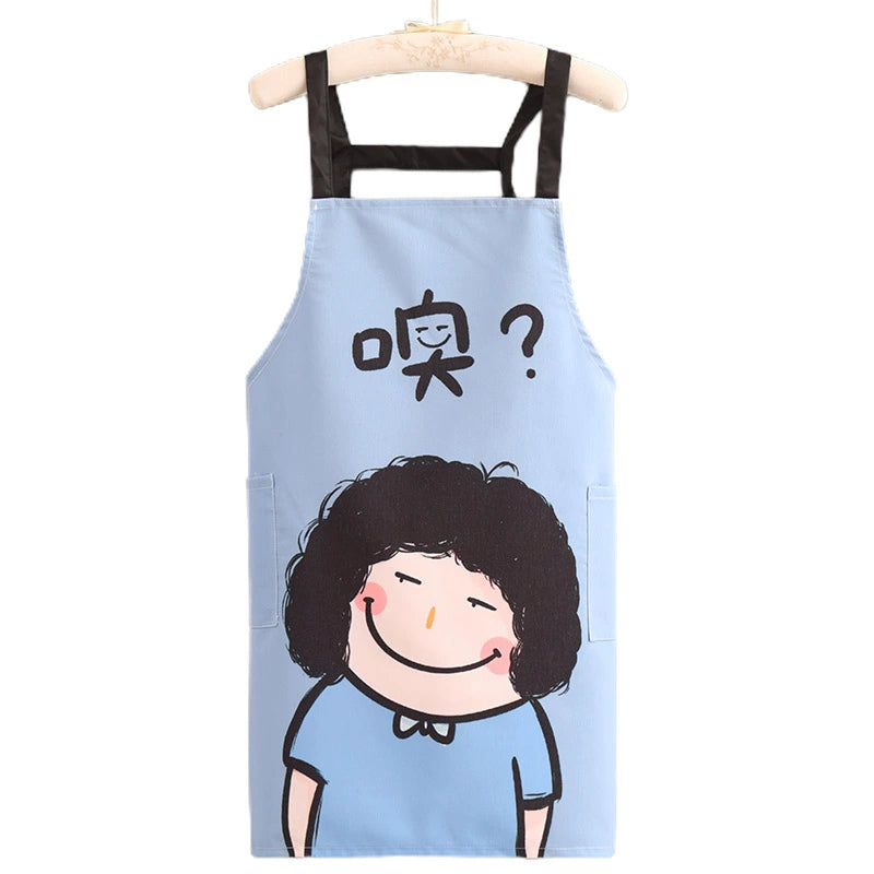 Canvas Apron Home Kitchen Men's Summer Thin 2022 Internet Celebrity New Work Clothes Women's Cooking Cartoon Waist