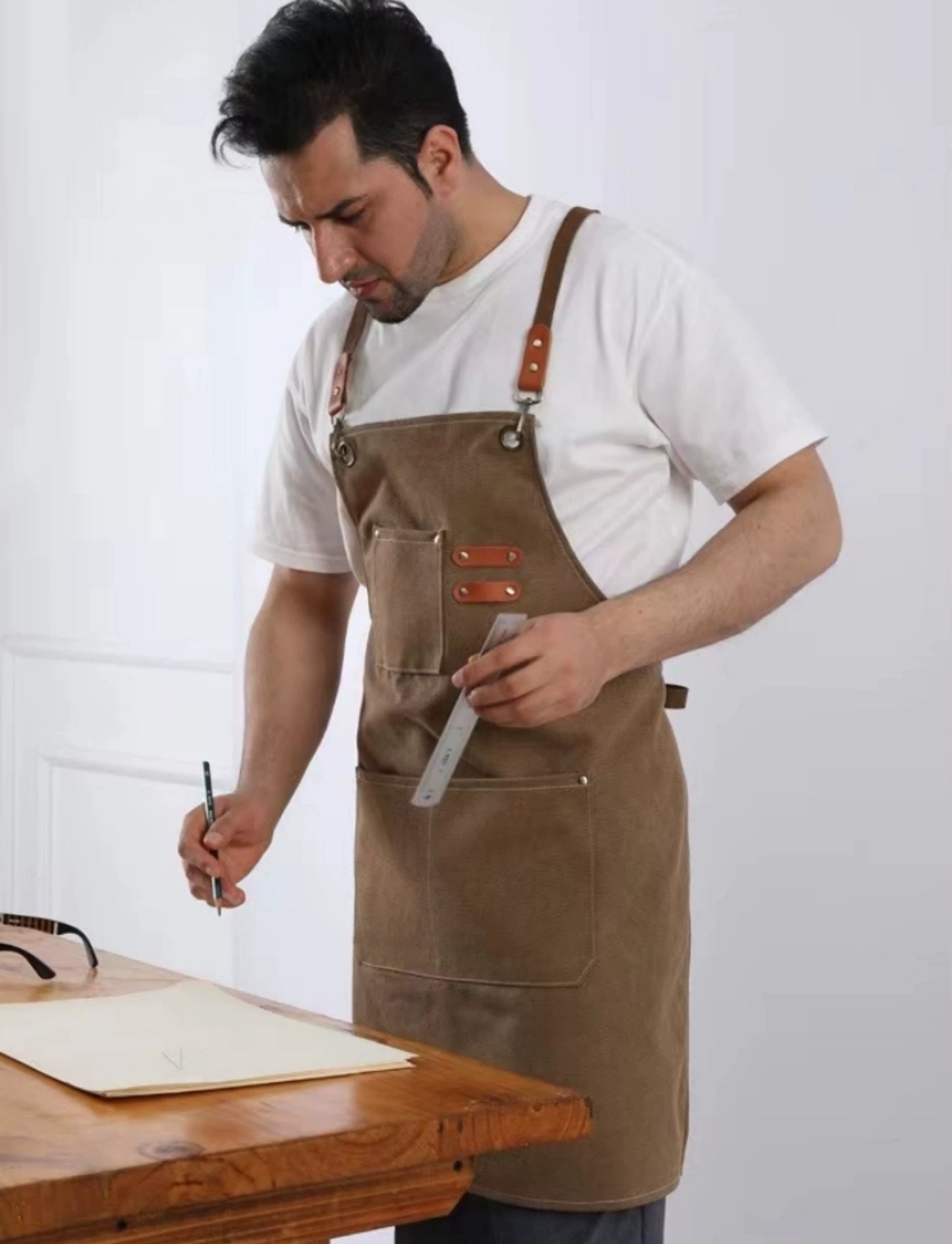 Denim Color Artisan Canvas For Home Men Baking Apron