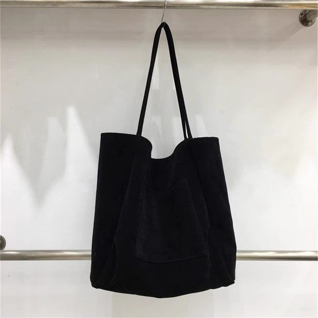 Homemade Autumn and Winter Style Ins Casual Lazy Style Suede Large Capacity Commuter Tote Bag Shoulder Bag