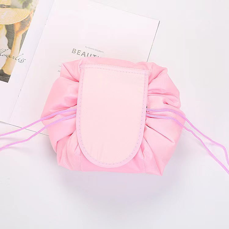 Small fresh thickened lazy drawstring cosmetic bag travel cosmetics storage bag large-capacity wash bag