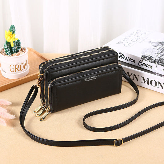 Lonny new women's long wallet double layer double zipper large capacity clutch bag multifunctional fashion shoulder bag