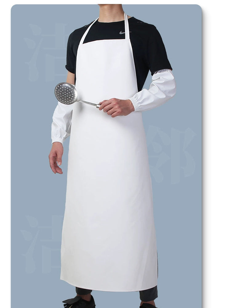 Black Oil-Proof Halterneck Pu For Home Aquatic Products Thickened Apron