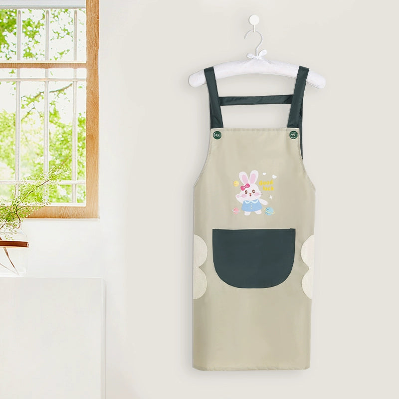 Yunlei Cute Kitchen Cooking Waterproof Suspender Apron