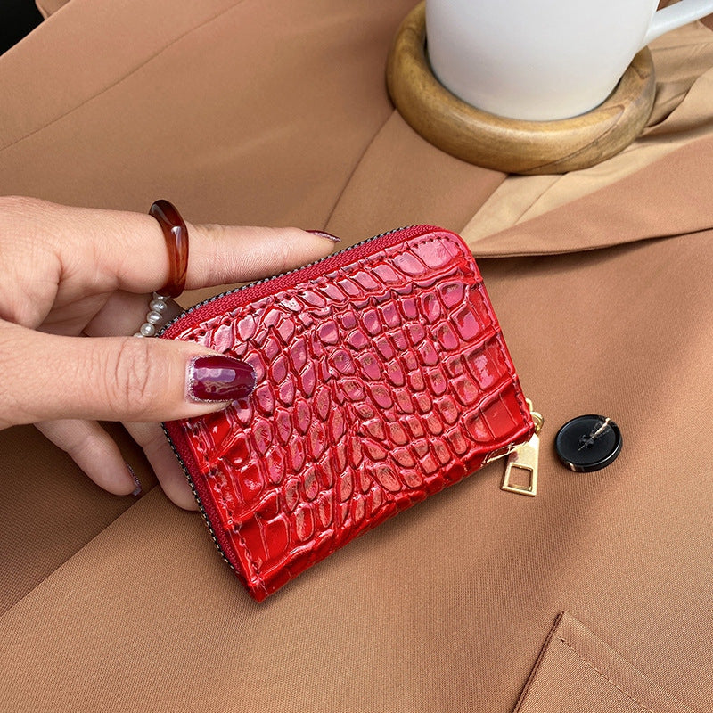 Clutch fashion trendy stone pattern ladies multi-digit card bag mini all-match key bag bank card bag