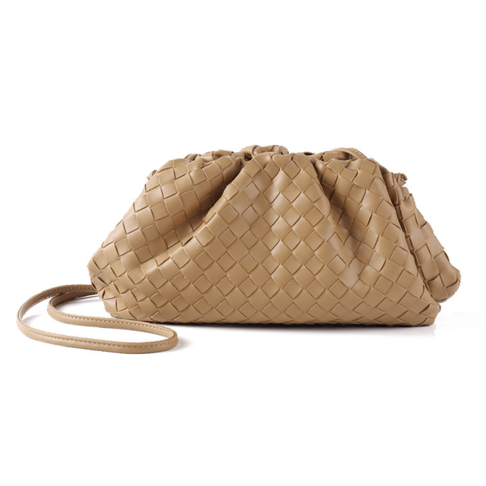 European and American cross-border large dumpling bag niche design woven cloud bag female soft leather texture shoulder crossbody clutch bag