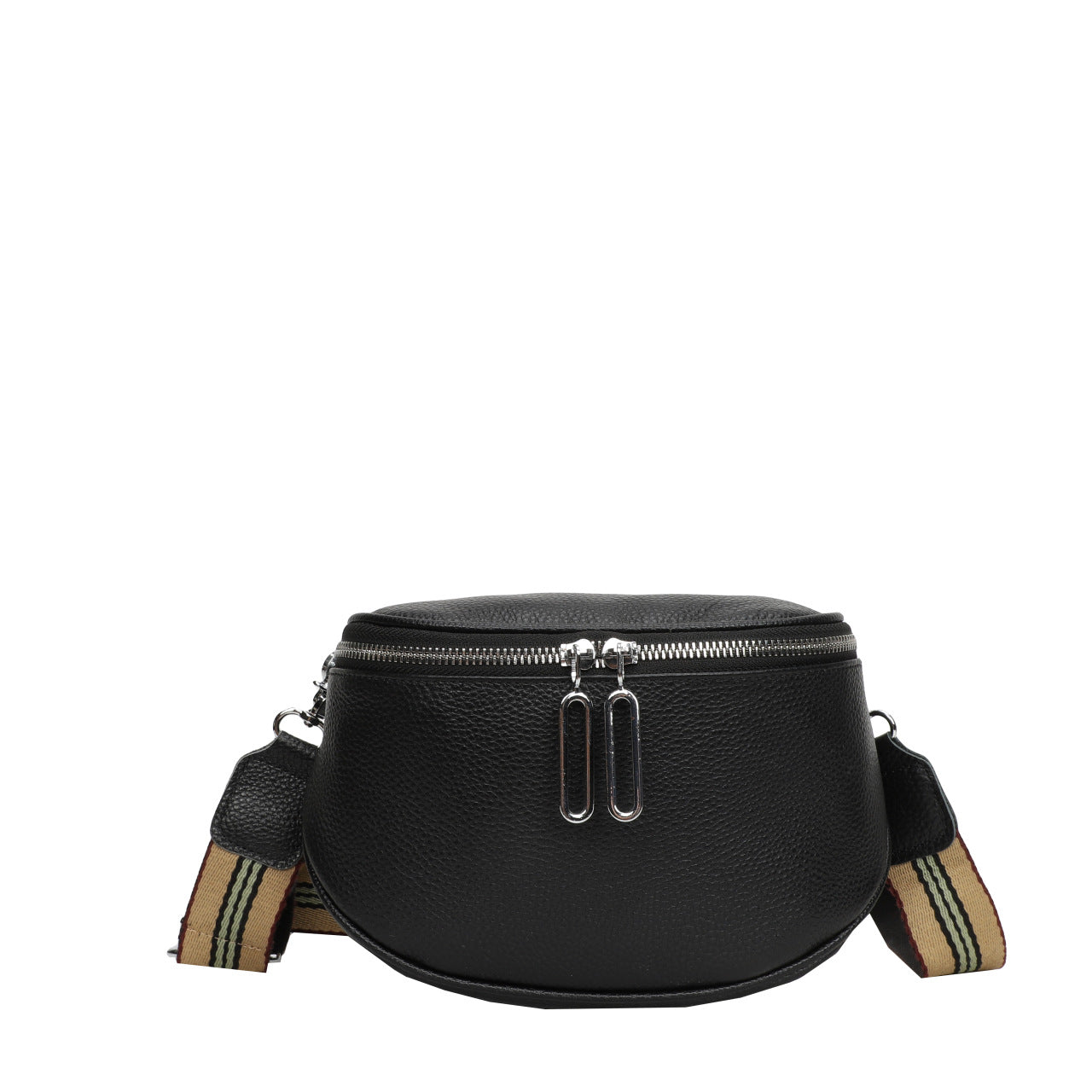 Genuine leather fashion saddle bag women's bag cross-border new crossbody bag double zipper first layer cowhide small bag shoulder bag