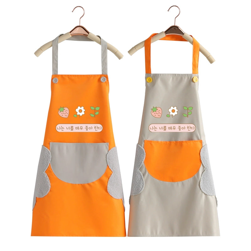 For Home Kitchen Apron Waterproof Oil-Proof Female Fashion K-style For Home Kitchen Oil-Proof For Home Overclothes Apron Female