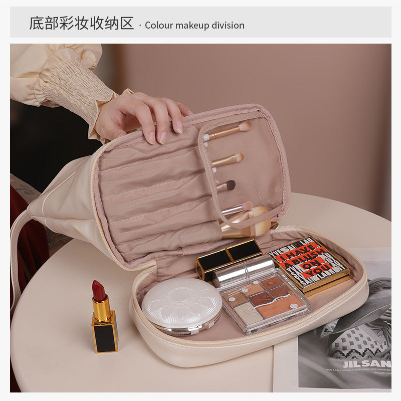 double-layer portable cosmetic bag large-capacity portable business travel storage bag