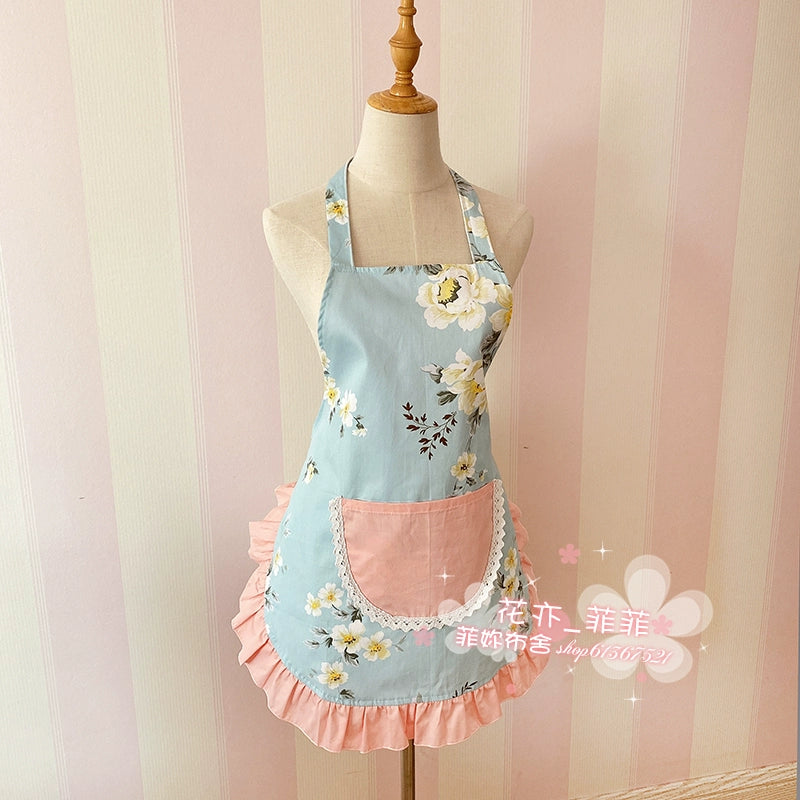 Pure Cotton Cute Japanese Style Princess Lace Household Apron