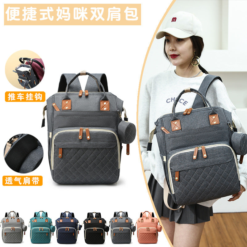 Large-capacity mommy bag multi-functional portable baby mother storage backpack baby bottle diaper multi-compartment mother and baby bag