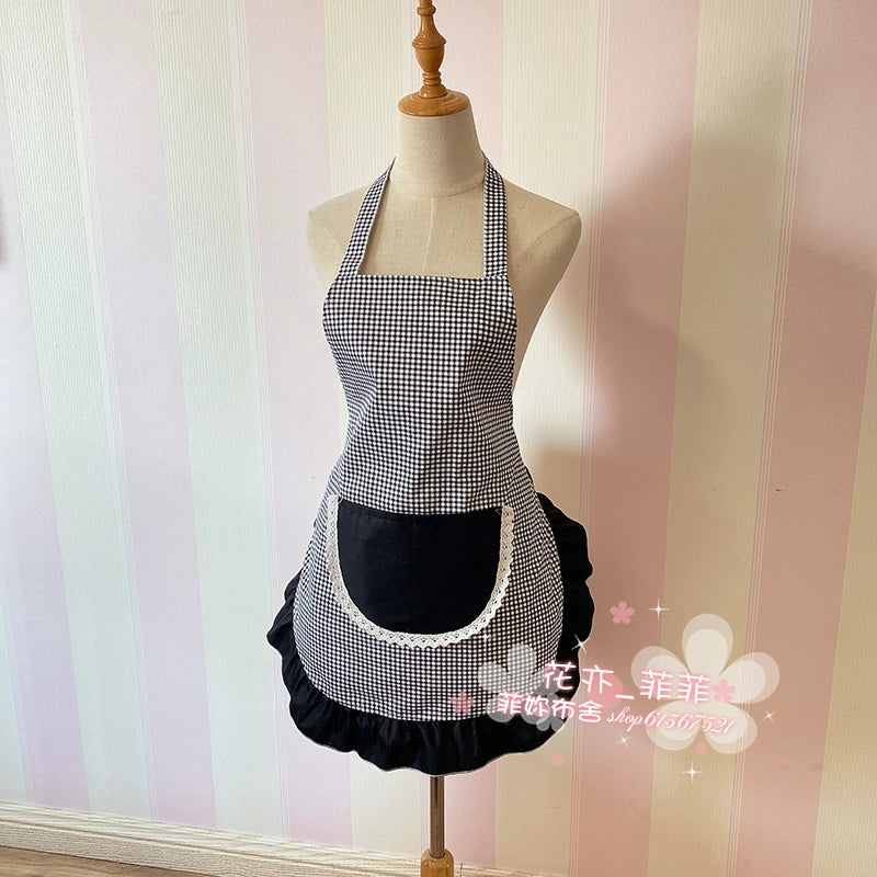 Pure Cotton Cute Japanese Style Princess Lace Household Apron