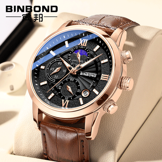 BINBOND Binbang 2021 new quartz watch quartz multi-functional chronograph Southeast Asia waterproof watch