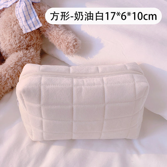 Pillow bag autumn and winter simple cosmetic bag large capacity soft and comfortable storage bag student cosmetics storage bag