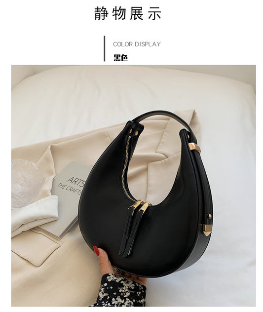 Retro handbag women's chain small bag one-shoulder baguette armpit bag texture atmospheric women's bag