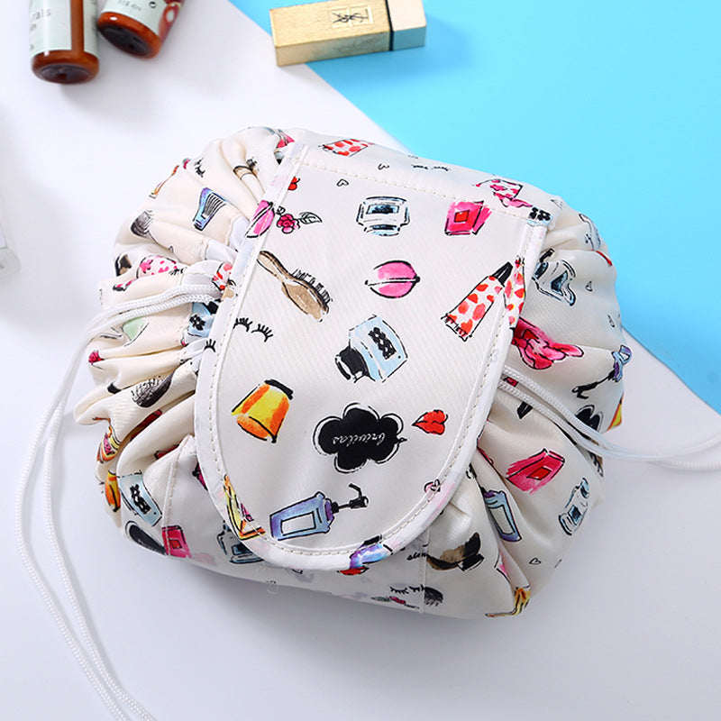 Small fresh thickened lazy drawstring cosmetic bag travel cosmetics storage bag large-capacity wash bag