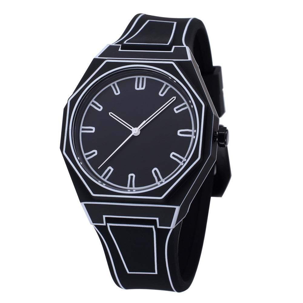 Silicone quartz watch business quartz watch plastic dial deep waterproof watch comic style fashion watch