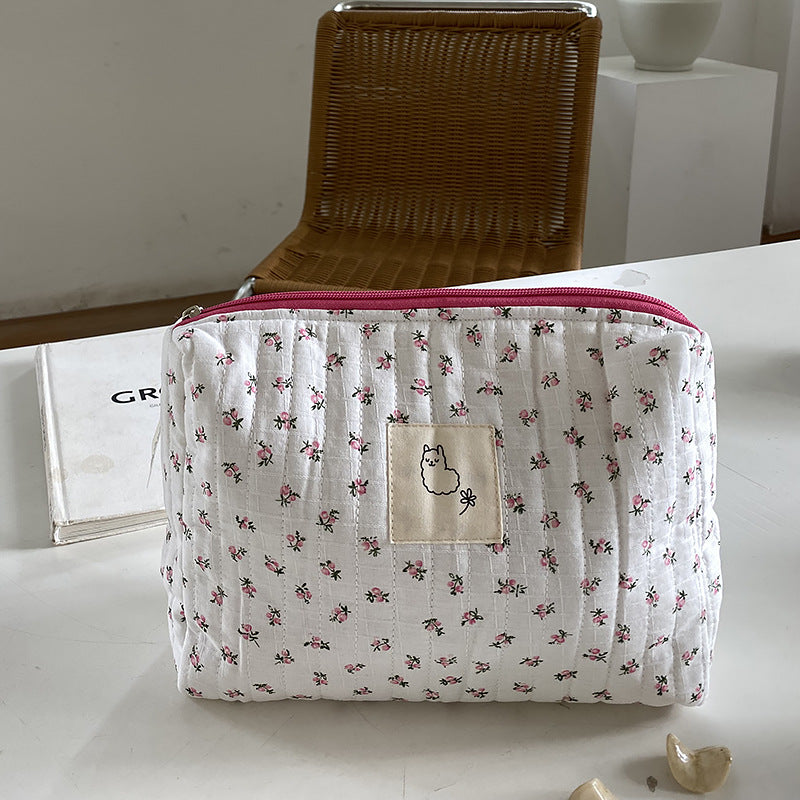 Cosmetic Bag Mommy Bag Floral Storage Bag Quilted Diaper Bag