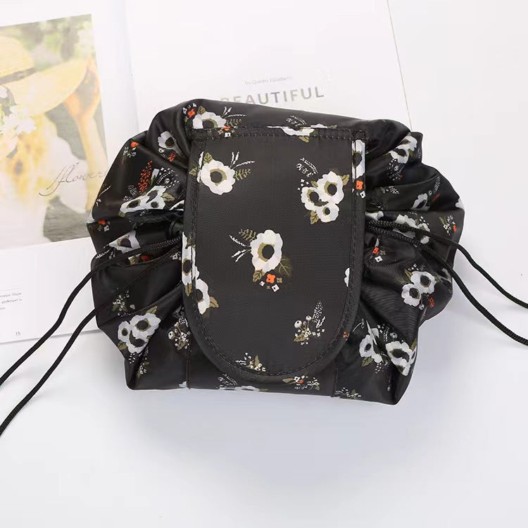 Small fresh thickened lazy drawstring cosmetic bag travel cosmetics storage bag large-capacity wash bag