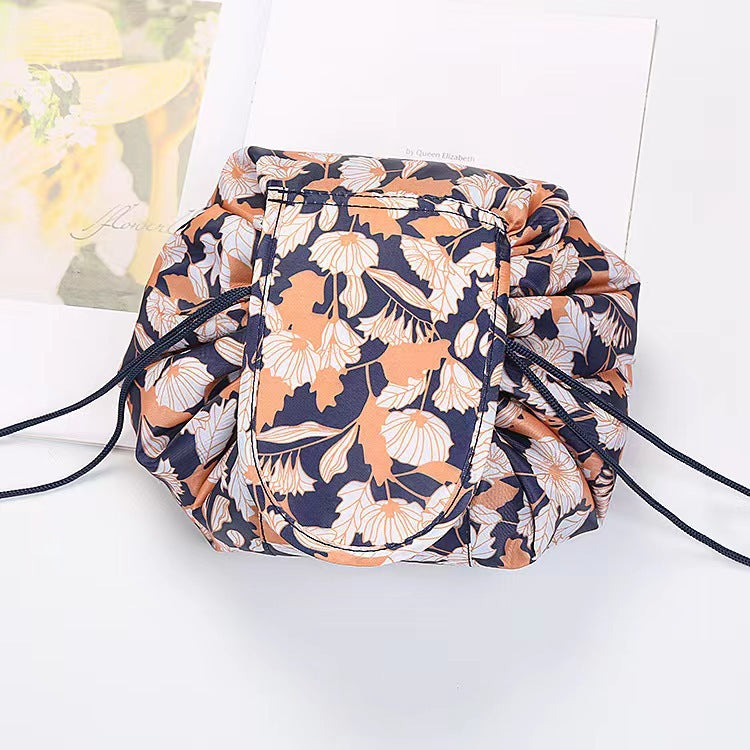 Small fresh thickened lazy drawstring cosmetic bag travel cosmetics storage bag large-capacity wash bag