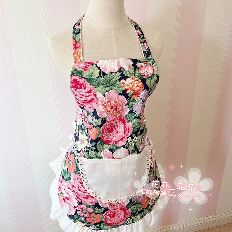 Pure Cotton Cute Japanese Style Princess Lace Household Apron