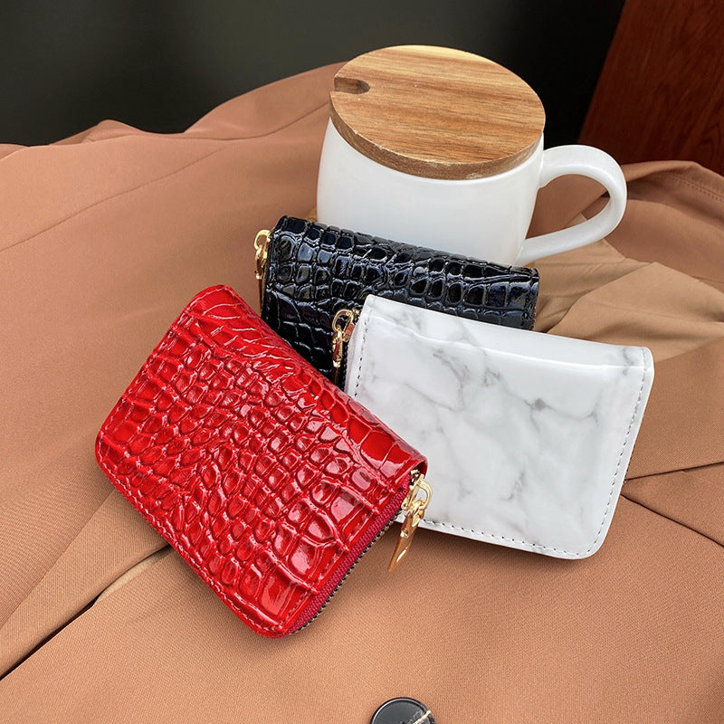 Clutch fashion trendy stone pattern ladies multi-digit card bag mini all-match key bag bank card bag