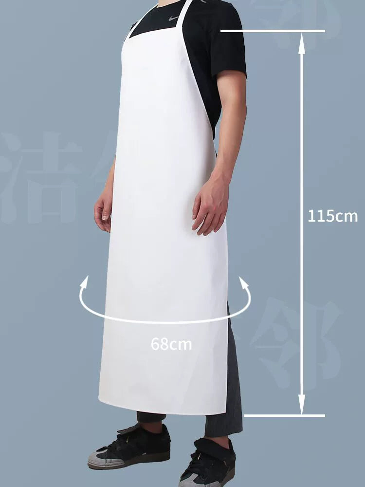 Food Factory White Pu Vest For Home Neck-Hanging Apron