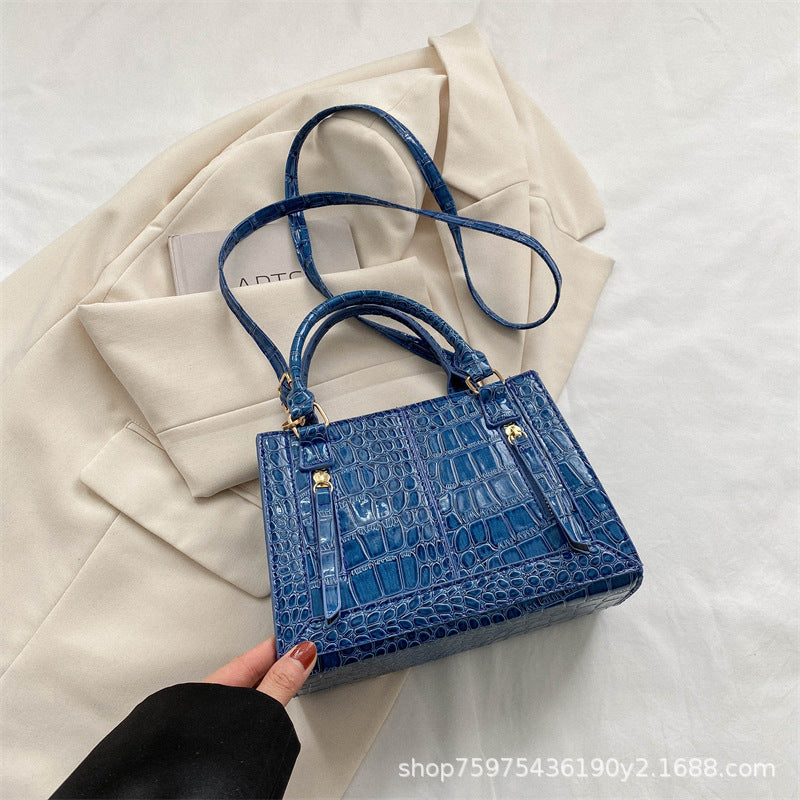 New crocodile pattern bag for women fashion casual tote bag portable one-shoulder cross-body bag trend