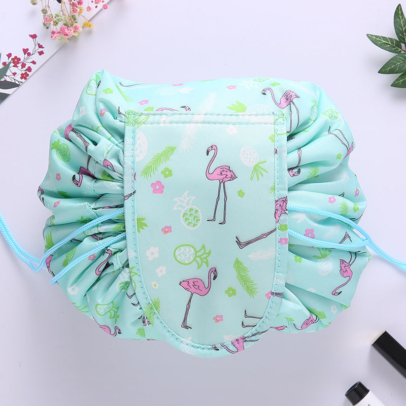 Small fresh thickened lazy drawstring cosmetic bag travel cosmetics storage bag large-capacity wash bag