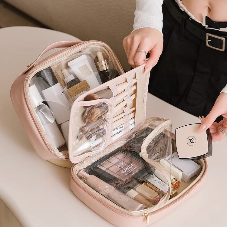 Cosmetic bag high-end exquisite portable travel hand-held toiletry bag large-capacity cosmetic storage bag