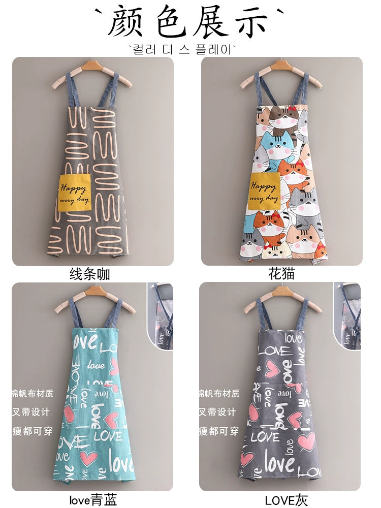 Canvas Household Internet Celebrity Fashionable Stylish Anti-Fouling Apron