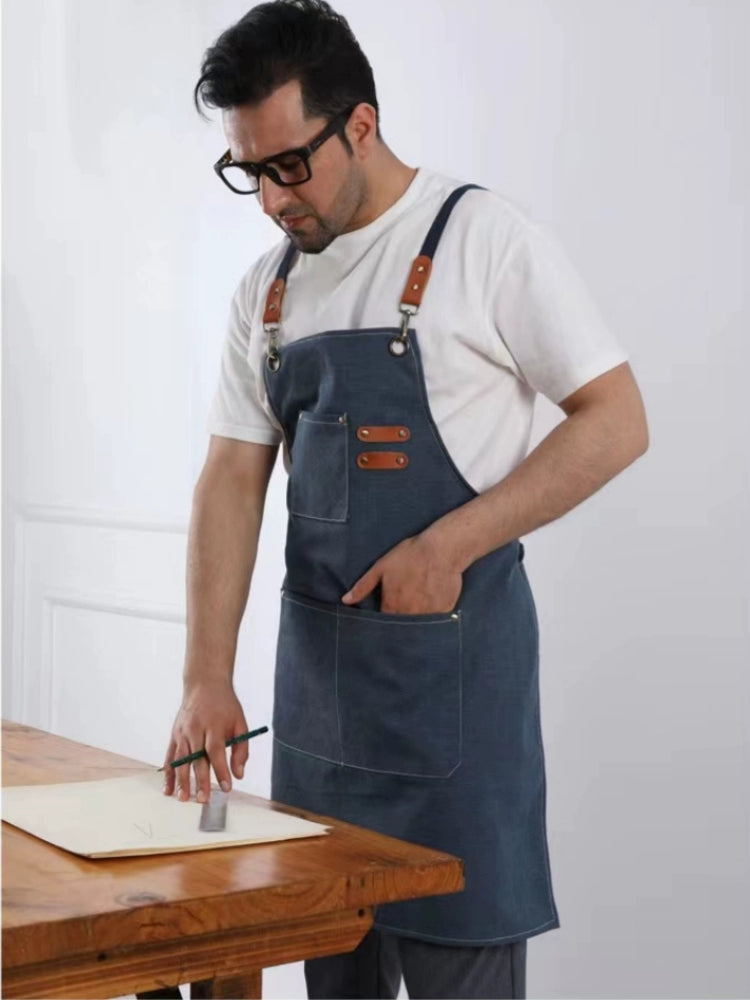 Denim Color Artisan Canvas For Home Men Baking Apron