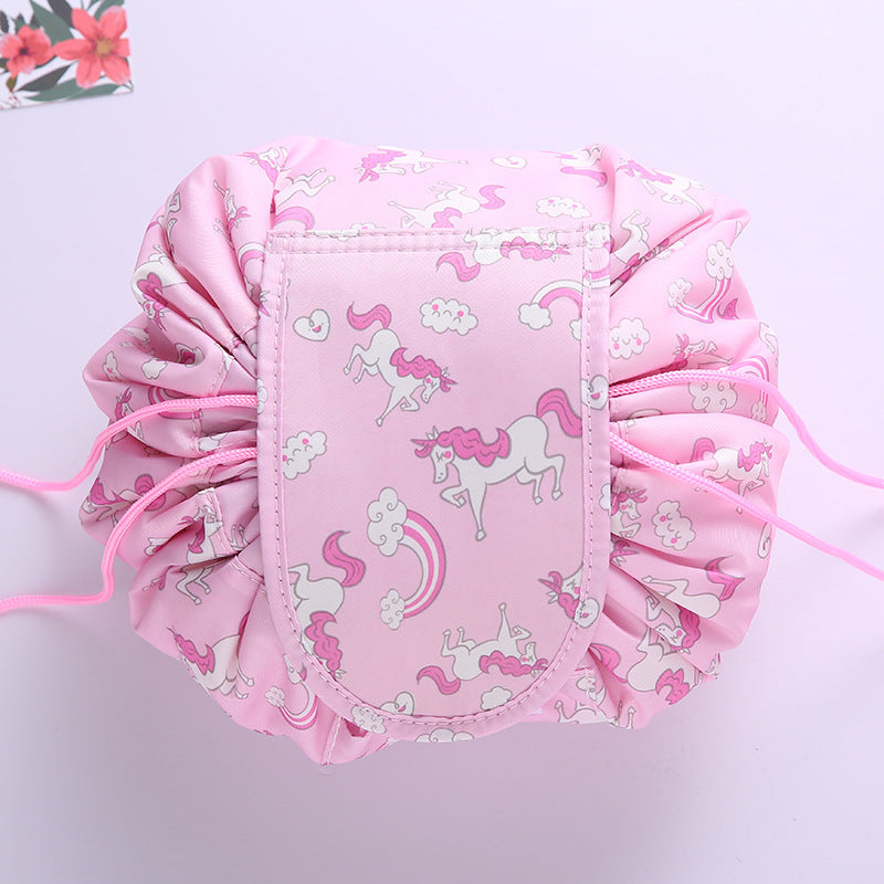 Small fresh thickened lazy drawstring cosmetic bag travel cosmetics storage bag large-capacity wash bag