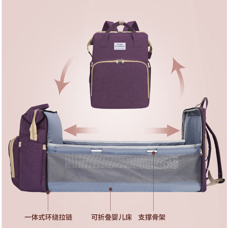 Cross-border Explosive Crib Mummy Bag Multifunctional Folding Mother and Baby Outing Bag Large Capacity Baby Folding Bed Bag