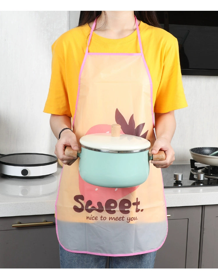 Household Antifouling Translucent Apron Cooking Kitchen