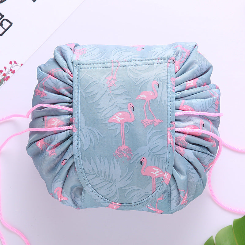 Small fresh thickened lazy drawstring cosmetic bag travel cosmetics storage bag large-capacity wash bag