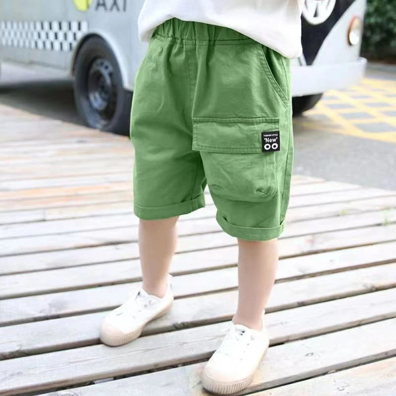 Kids Boy Shorts With Pocket Spring Summer Trousers Cotton Elastic Waist Fashion Short Pants Children Clothes