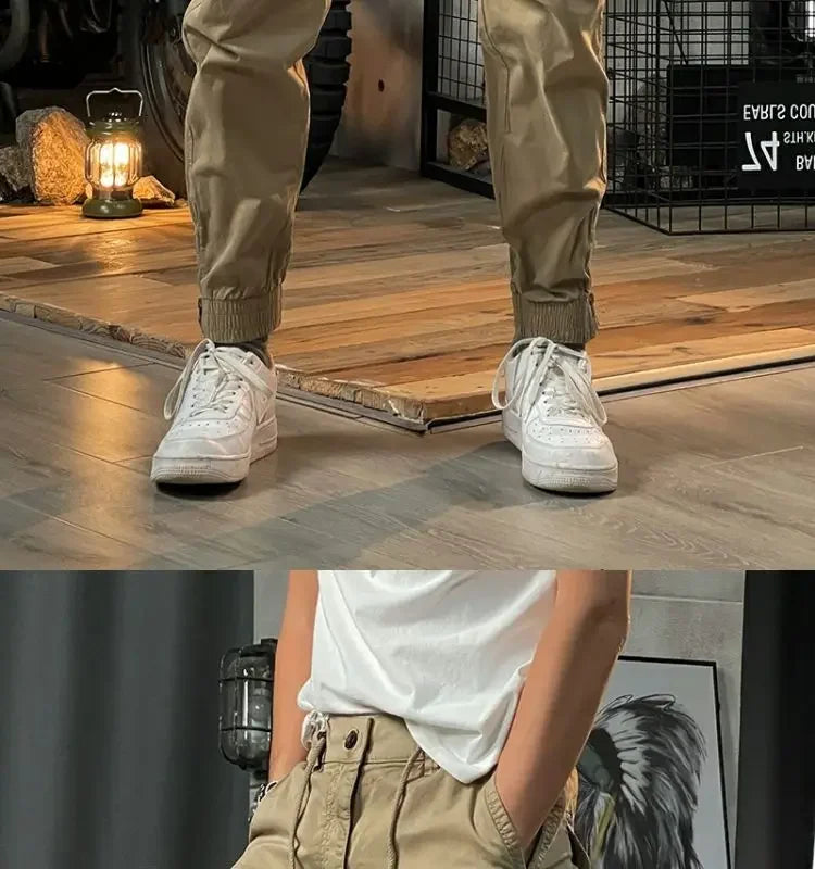 Trekking Autumn Male Trousers Motorcycle Khaki Brown Men's Cargo Pants Biker Nylon Cotton With Wholesale High Quality Street