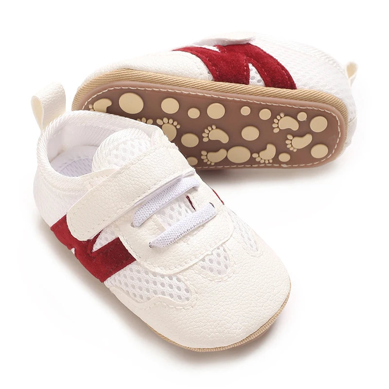 Newborn Baby Sneakers Letter Patchwork Baby Casual Shoes Anti-slip Hundred Toddler Baby Boys Girls Shoes 0-18 Months