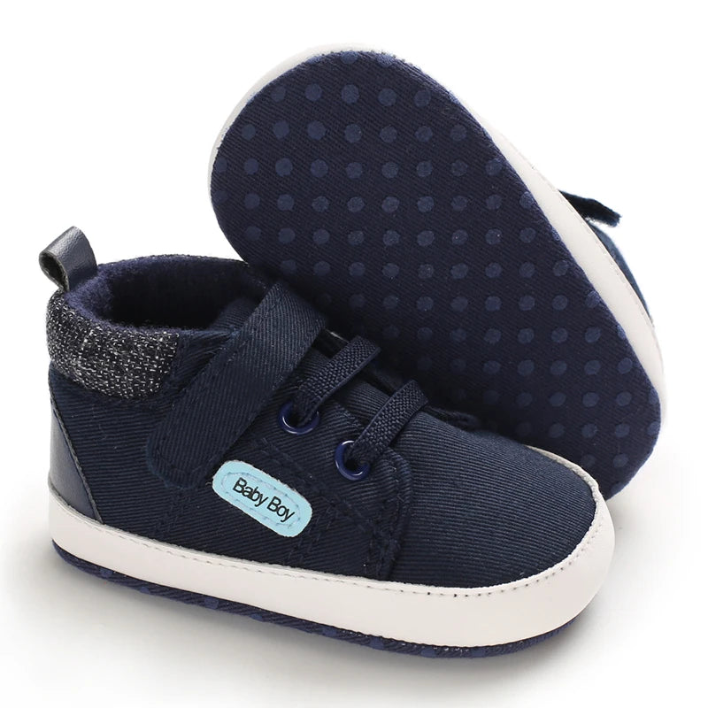 Baby Canvas Classic Casual Shoes Newborn Baby PU Leather Multi-Color Sneakers Non-Slip Cloth Bottom For Boys Girls First Walkers