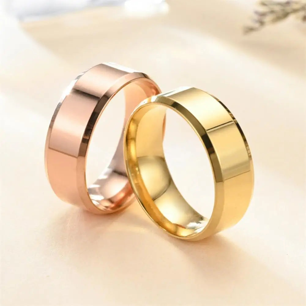 Simple Stainless Steel Rings Fashion Punk Couple Ring Women Men Classic Metal Jewelry Accessory Wedding Ring Gift Hiphop