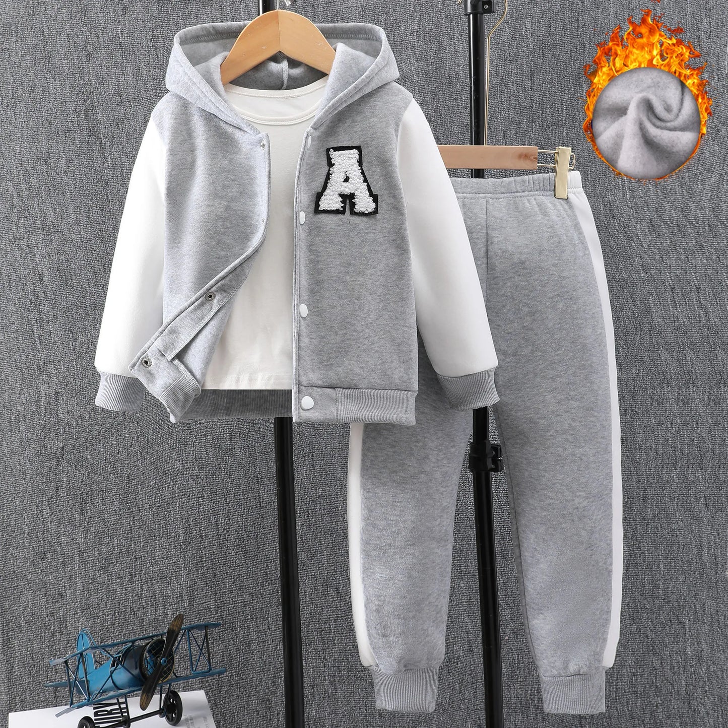 2024 Kids Boys Clothing Set Long Sleeve Autumn Winter Children Outfits Clothes Fashion Boys Suit Girl Hooded Children Set 4-8Y