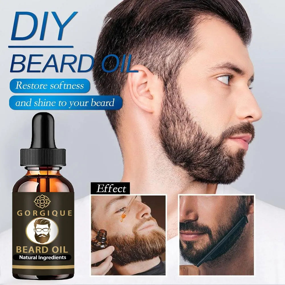 Men Natural Beard Growth Oil Moisturizing Smoothing Hair Growth Tools Dashing Gentlemen Beard Oil Conditioner Beard Care