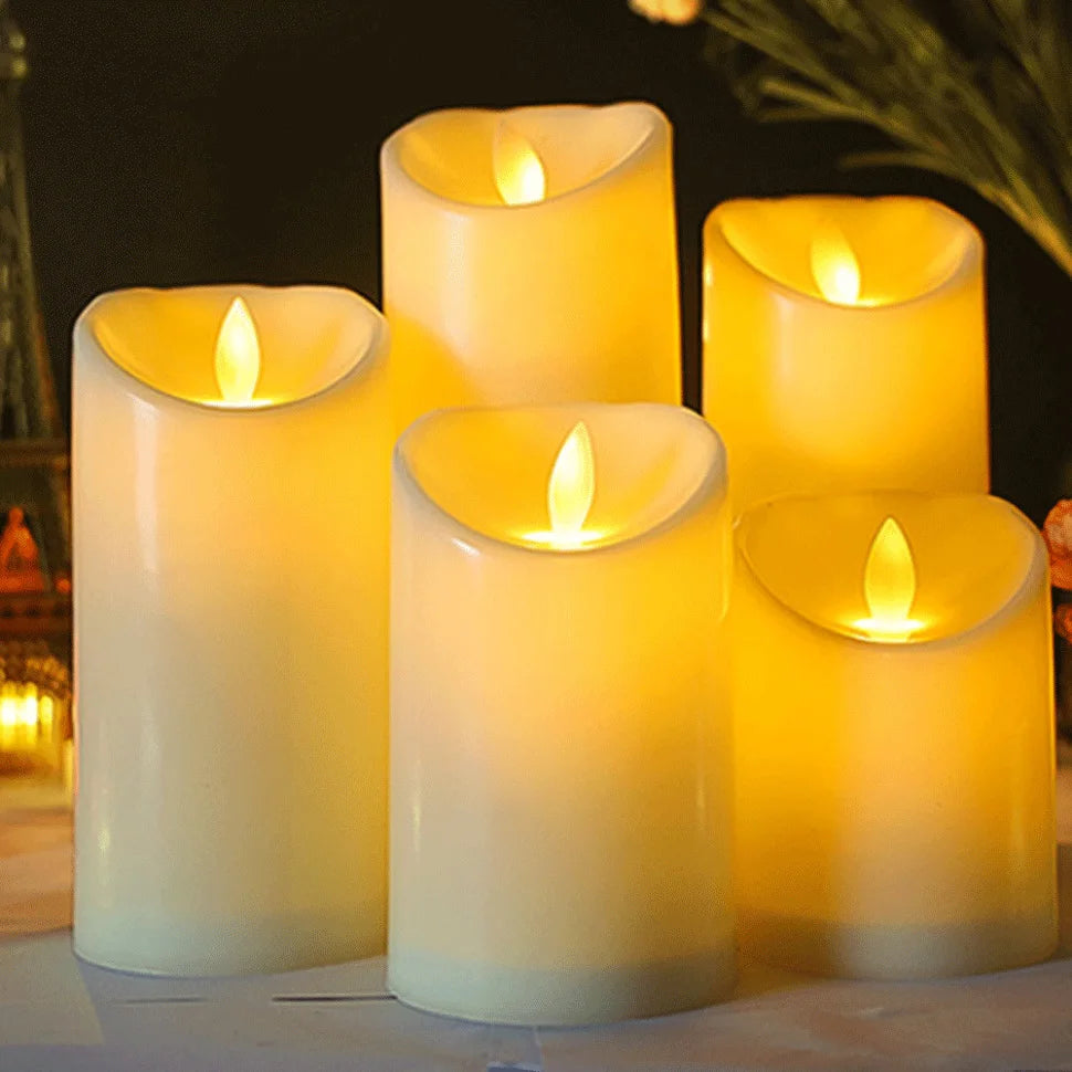 12Pcs/Set Flameless LED Candle Creative wishing Led Tea Light Warm White Flameless Candle Wedding Season  Decor Candle Light